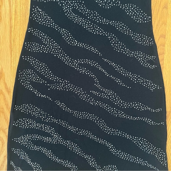 ✨ Express Black Rhinestone Bodycon Dress – Size Small ✨ - Picture 2 of 7